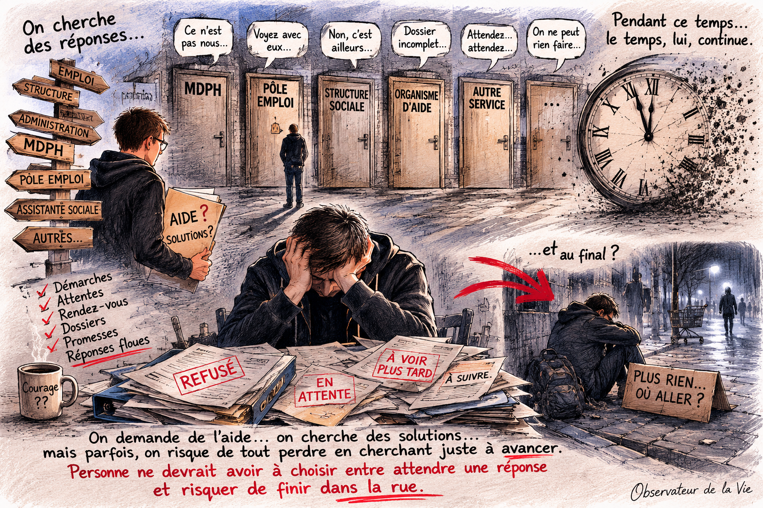 Quand chercher de l’aide devient un parcours sans réponse : que se passe-t-il lorsque le temps, lui, continue d’avancer ?